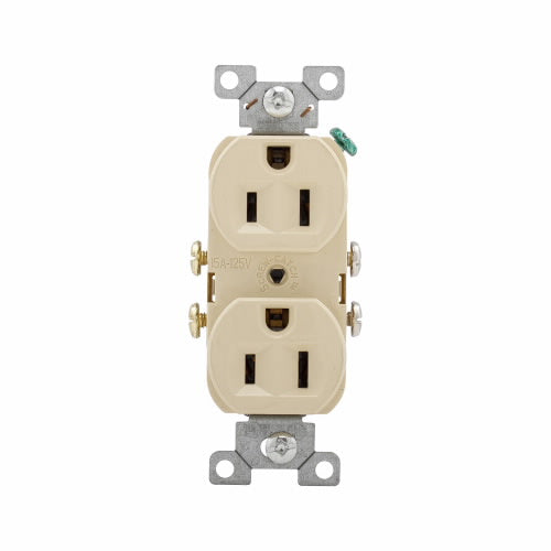 Eaton Cooper Wiring Commercial Specification Grade Duplex Receptacle 15A, 125V Ivory (125V, Ivory)