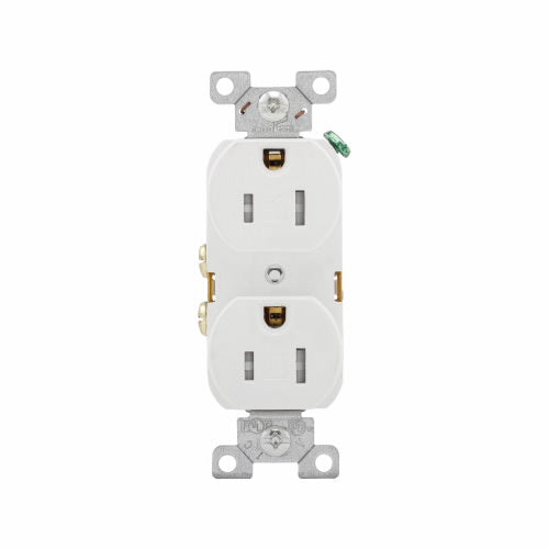Eaton Cooper Wiring Commercial Specification Grade Duplex Receptacle 15A, 125V White (White, 125V)