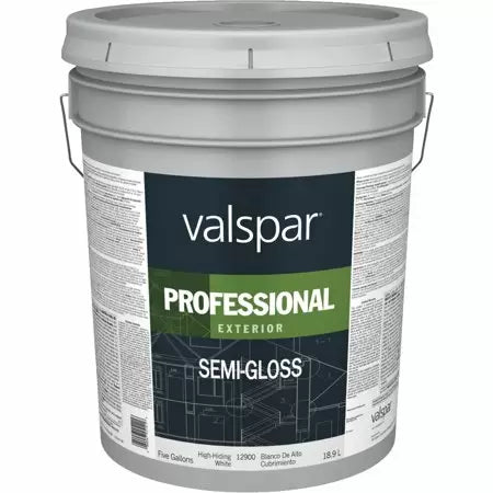 Valspar® Professional Exterior Paint 5 Gallon Semi-Gloss Hi-Hide White (5 Gallon, Semi-Gloss Hi-Hide White)