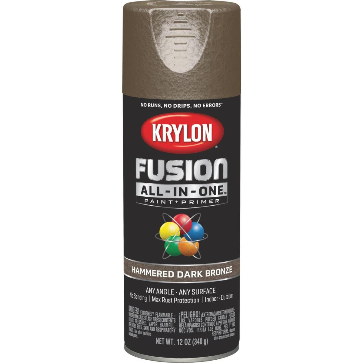 Krylon Fusion All-In-One Hammered Spray Paint & Primer, Dark