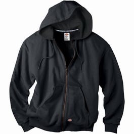 Thermal Fleece Jacket, Hooded, Black, Men's Medium