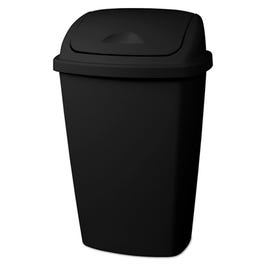 Swing-Top Wastebasket, Black, 13.2-Gal.