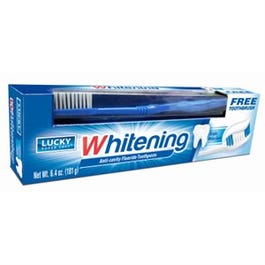Toothpaste + Bonus Toothbrush, Whitening Anti-Cavity Fluoride, 6.4-oz.