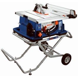 Worksite Table Saw With Gravity Rise Wheeled Stand, 4-HP, 10-In.