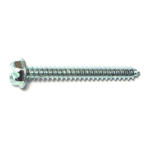 Monster Fastener Zinc Plated Steel Slotted Hex Washer Head Sheet Metal Screws