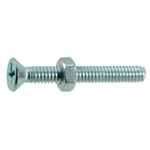 Monster Fastener Zinc Plated Steel Coarse Thread Phillips Flat Head Machine Screws