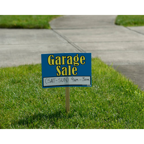 Hillman Blue and Yellow Garage Sale Sign
