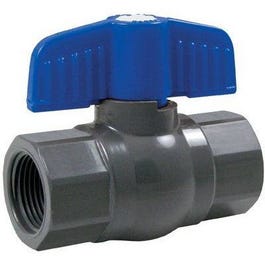 Threaded Ball Valve, Gray PVC, Schedule 80, 3/4-In.