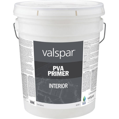 Valspar PVA Interior Latex Drywall Primer, White, 5 Gal.