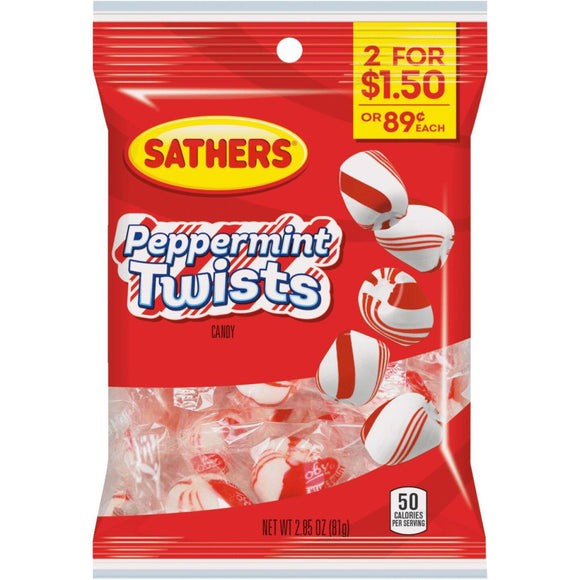 Sathers 2.85 Oz. Peppermint Twists