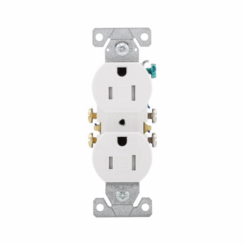 Eaton Cooper Wiring Residential Grade Duplex Receptacle 15A, 125V White (White, 125V)