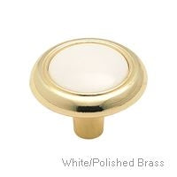 Amerock 244-WPB Allison™ Value Knob - White/Polished Brass