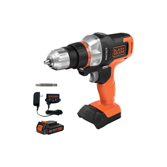 Black & Decker 20V MAX* POWERCONNECT™ MATRIX™ Cordless Drill/Driver, Battery and Charger Included