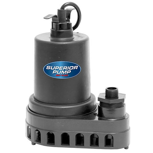 Superior Pump 91570 1/2 HP Thermoplastic Submersible Utility Pump