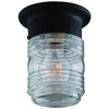 Boston Harbor Jelly Jar Porch Light A19 or CFL Lamp Fixture Black