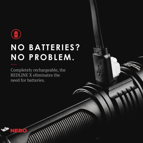 Nebo Redline X Rechargeable LED Flashlight with 1,800 Lumen Turbo Mode