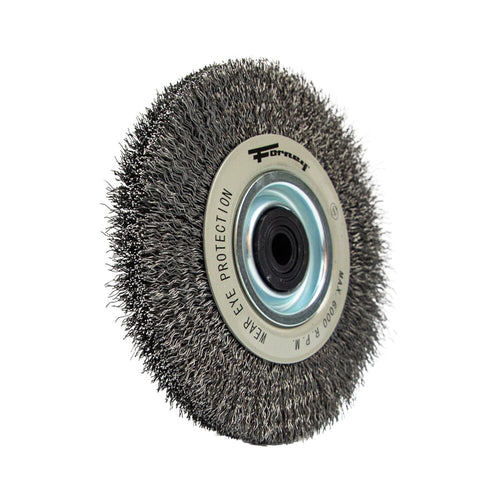 Forney Industries Command PRO Wire Wheel, Crimped, 6 in x .014 in x 1/2 in - 5/8 in