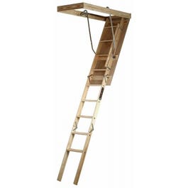 Attic Stairway Ladder, Fire-Treated Wood, 250-Lb. Duty Rating, 7 To 8-Ft. 9-Inch