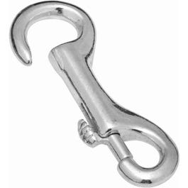 Bolt Snap, Open Fixed Eye, Zinc, 1/4 x 3-1/2-In.