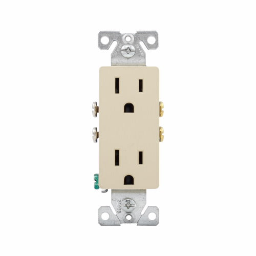 Eaton Cooper Wiring Residential Grade Duplex Receptacle 15A, 125V Ivory (125V, Ivory)