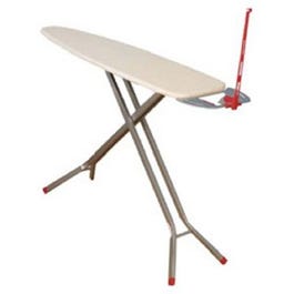 Deluxe Ironing Board With Attached Iron Rest, Silver Satin