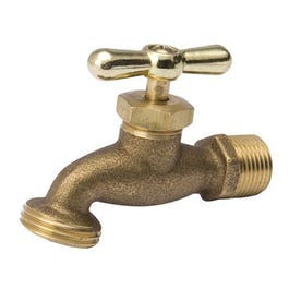 Hose Bibb, Standard, Brass, 1/2 MP x 1/2 Internal Solder x 3/4-In. Hose