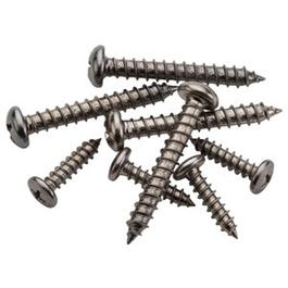 Mounting Screws, Pan Head, Chrome, 1.5-In., 4-Pk.