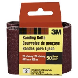 2-Pk., 2.5 x 16-In. 50-Grit Heavy-Duty Sanding Belt