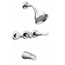 Adler Tub/Shower Faucet, Three Handles, With Showerhead, Chrome