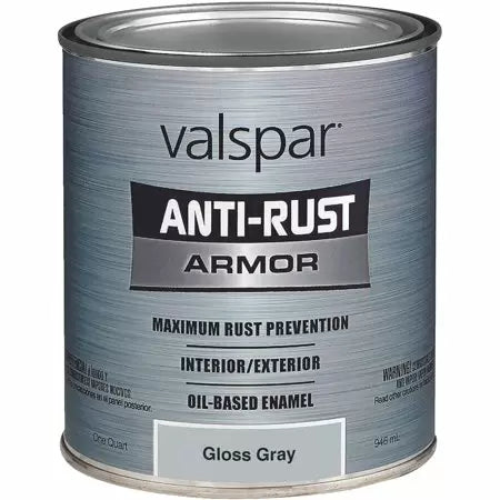 Valspar® Rust Tough® With Anti-Rust Technology™ Brush-On Enamel 1 Quart Gray (1 Quart, Gray)