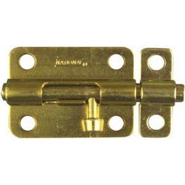 Door Barrel Bolt, Dull Brass, 3-In.