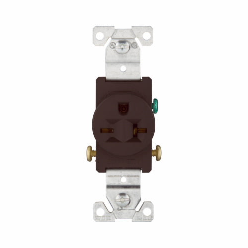 Eaton Cooper Wiring Commercial Specification Grade Single Receptacle 20A, 250V Brown (250V, Brown)