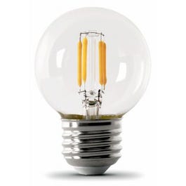 LED Globe Light Bulbs, G16-1/2, Soft White, 300 Lumens, 4.5-Watts, E26 Base, 2-Pk.