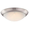 LED Ceiling Light Fixture, Flush Mount, Brushed Nickel/White Shade, 11-In.