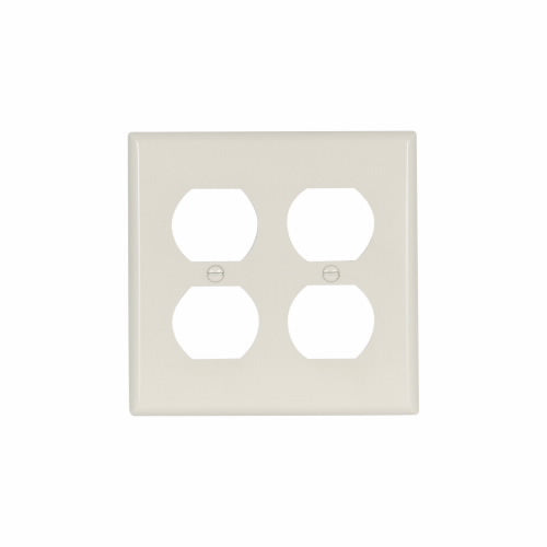 Eaton Cooper Wiring Duplex Receptacle Wallplate, Lt. Almond 2 Gang (Almond, 2 Gang)