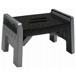 Folding Stool, Black/Platinum Plastic