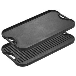 Logic Reversible Griddle, Seasoned Cast Iron, 20-In.