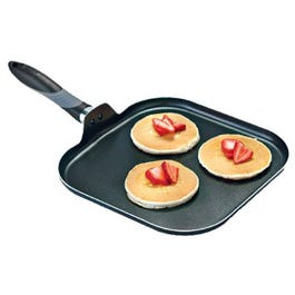 Get-A-Grip Griddle, Non-Stick, Black, 11-In.