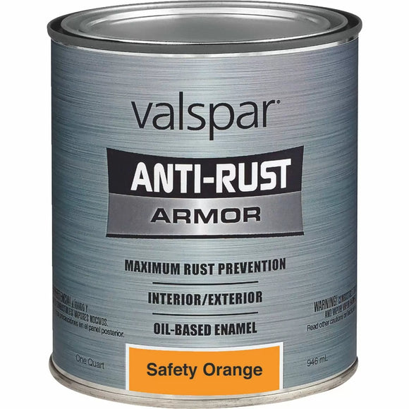 Valspar® Rust Tough® With Anti-Rust Technology™ Brush-On Enamel 1 Quart Safety Orange (1 Quart, Safety Orange)