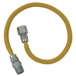Gas Connector with Fitting, 1/2 x 1/2 Male/Female x 48-In.
