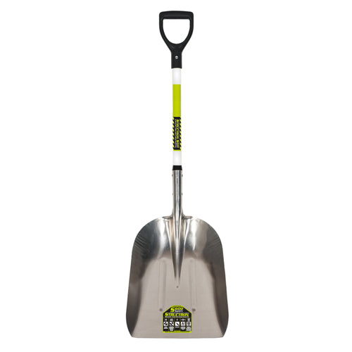 Seymour-Structron Western Pattern Grain Scoop, #12 Aluminum, 29 Premium Fiberglass Handle with 3M® Retroreflective Tape, Poly D Grip
