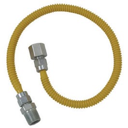 Gas Connector with Fitting, 1/2 x 1/2 Female/Male x 36-In.