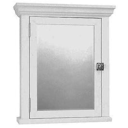 Early American Medicine Cabinet, Beveled Mirror, White, Surface Mount, 20.25 x 27-In.