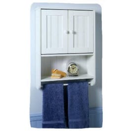 Country Cottage Tank Topper Cabinet with Towel Bar, White, 21-5/8 x 25.75 x 6.75-In.