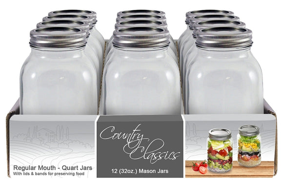 Country Classics Regular Mouth Glass Canning Jars