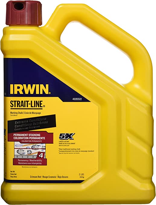 Irwin Permanent Staining Marking Chalk Refill, 2 lb, Crimson Red, Powder