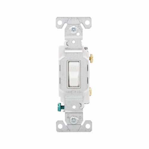 Eaton Cooper Wiring Commercial Grade Toggle Switch 15A, 120/277V White