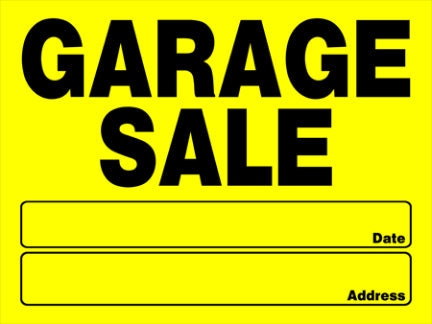 12  X 16  YLLW/BLCK GARAGE SALE SG