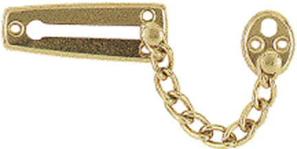 SATIN BRASS CHAIN  DOOR GUARD 1/PK