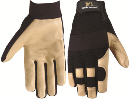 GRAIN PIGSKIN W/SPANDEX BACK GLOVES